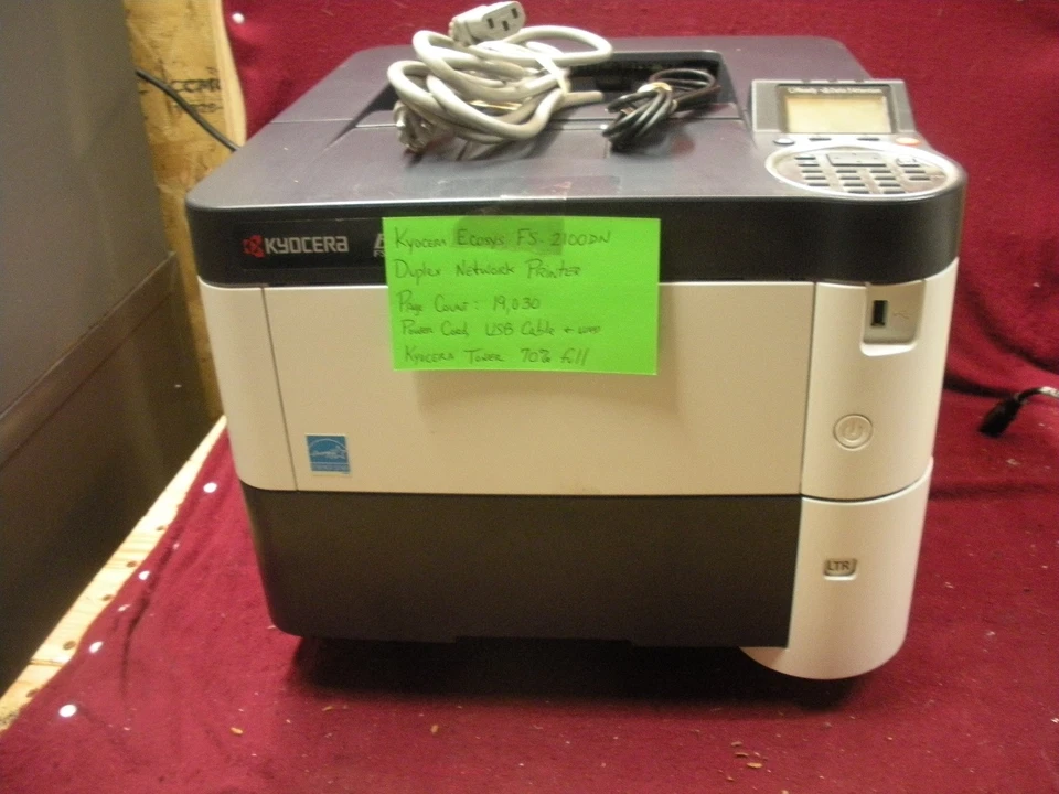 Kyocera EcoSys FS-2100DN Duplex Network Printer Pg Count 19,030 - Image 1 of 4
