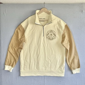 Taylor Swift Pullover Womens L Butter Yellow Folklore Tour Colorblock Zip Jersey - Picture 1 of 14