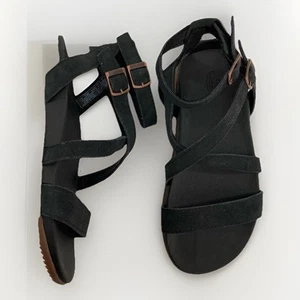 Chaco Rose Sandals Womens 5 Black Suede Gladiator Strappy Casual Summer - Picture 1 of 10