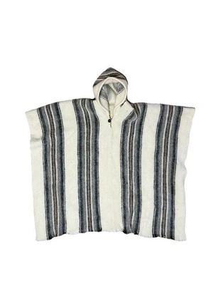 Poncho de Lana de Alpaca Genuino Abrigo Cálido Suéter Chaqueta Perú Manta Con Capucha Talla Única Foto 1 de 4