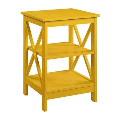 Oxford End Table With Shelves 15.75 Inch Yellow Transitional Home Decor - Image 1 of 4