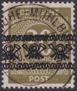 Bizone Bandaufdruck MiNr. 63 I DD Doppeldruck gestempelt Karlsruhe-Mühlburg 1948 - Picture 1 of 1