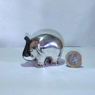 Statuina Placcata Argento - Num. 3 - Elefante Semi Colorato  - Immagine 1 di 4