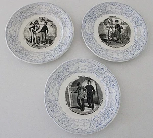 Tres bonitos platos antiguos de loza de Digoin et Sarreguemines - Imagen 1 de 12