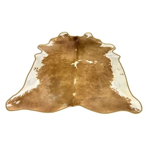 Alfombra de cuero de vaca Brindle con encuadernación de cuero XL - Talla: XL (92”x82”) - Premium C - Imagen 1 de 6