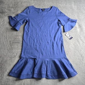 Polo Ralph Lauren Ponte Bell Dress Girls XL Size 16 Cruise Blue - Picture 1 of 19