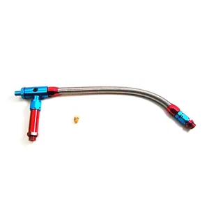 Barry Grant Demon Carburetor Fuel Line Dual Feed Stainless Braided Red & Blue - Picture 1 of 1