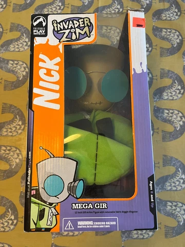 INVADER ZIM *RARE* MEGA GIR 12” FIGURE W/ DOGGIE DISGUISE PALISADES 2005 IN BOX Cover