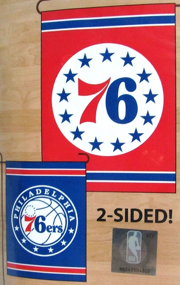 NFL 2 different Philadelphia 76ers Logos on 2-Sided 12.5" x 18" Garden Flag - Image 1 of 1