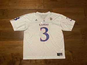 Kansas Jayhawks 2008 Orange Bowl #3 White Football Jersey Adidas - Men's 2XL XXL - Picture 1 of 5