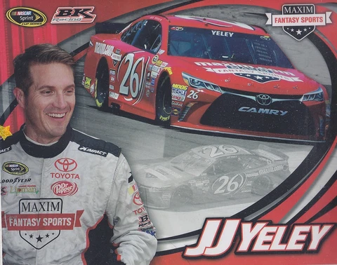 2015 JJ YELEY "MAXIM FANTASY SPORTS BK RACING" #26 NASCAR SPRINT CUP POSTCARD Cover