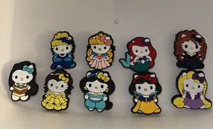 Set Of 9 Hello Kitty As Movie Princesses Shoe Charms - Picture 1 of 2