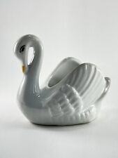 white porcelain swan open salt cellar