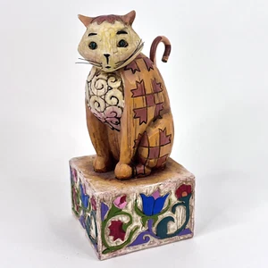 Jim Shore Heartwood Creek Cat Figurine “JASPER” 2003 Floral Base 5.5" tall - Picture 1 of 11