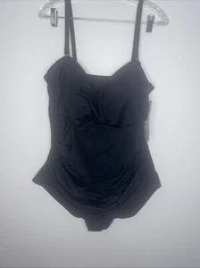 Costume da bagno Embrace Your Curves Miracle nero 2X 20W 22W arruffato un pezzo - Foto 1 di 8