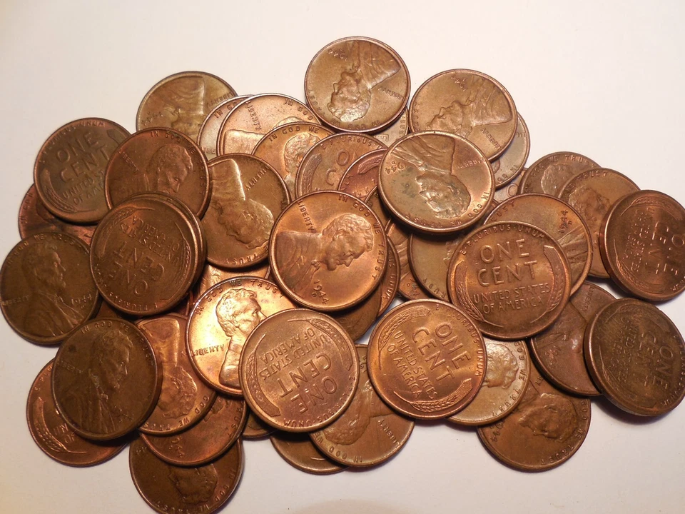 50 pcs. FULL ROLL LINCOLN WHEAT CENTS 1944-D AU/RB - Image 1 of 1