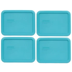Pyrex 7210-PC Surf Blue Rectangular Food Storage Replacement Lid Cover (4-Pack) - Picture 1 of 2
