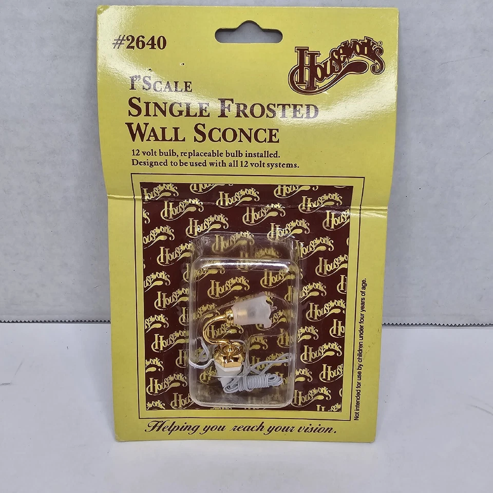 Vintage Dollhouse Houseworks Single Frosted Wall Sconce # 2640