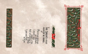 Alte Postkarte: Geprägtes Gedicht "Die Freude der Jahreszeit sei dein" - verschickt - Bild 1 von 2