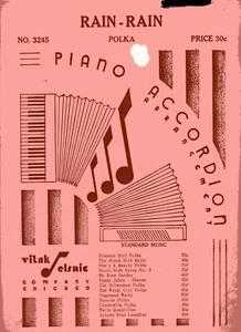 "RAIN-RAIN Polka" by Joseph P. Elsnic for Piano Accordion - 3 Pages - Circa 1933 - Picture 1 of 2