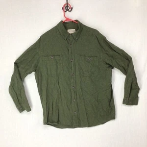 Duluth Trading Button Shirt Men’s Long Sleeve Relaxed Fit Green Flannel Size L - Picture 1 of 6