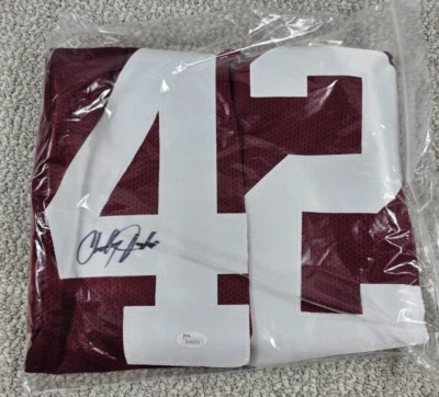 查理·泰勒华盛顿红皮队 #42 签名签名球衣带 JSA 正品证书 — 第 1/4 张图片