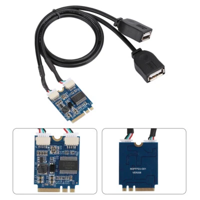 M.2 NGFF To USB Riser Card Double Port  Key A-E To USB 2.0 Expansion - Image 1 of 4
