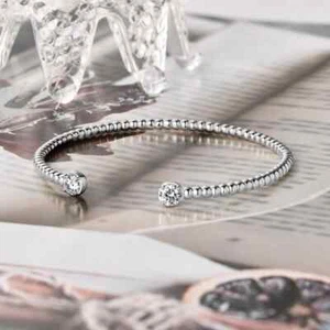 1ct Cuff Bracelet 18K White Gold Diamond Test Pass Lab-Created VVS1/D/Excellent - Picture 1 of 4