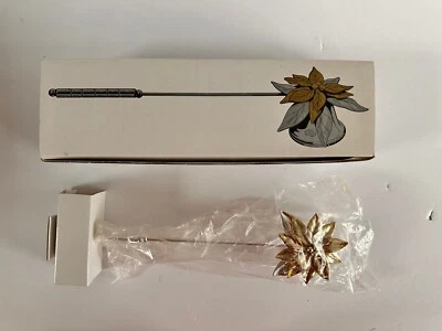 Vintage Department 56 Poinsettia Candle Snuffer Gold Silver Original Open Box - Image 1 of 4