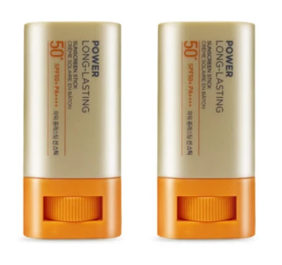 Protector solar de larga duración The Face Shop Power Stick 18 g x 2ea SPF50+ PA++++ K-Beaut Foto 1 de 4