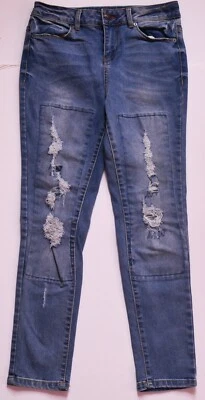 CALVIN KLEIN JEANS ULTIMATE SKINNY STRETCH BLUE COTTON BLEND JEANS SIZE 12 NEW - Image 1 of 4