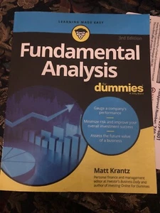 Fundamental Analysis for Dummies by Matthew Krantz (2023, Trade Paperback) - Foto 1 di 3