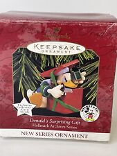 1997 Hallmark Mickey & Co. "Donalds Surprising Gift" Christmas Ornament W/Box