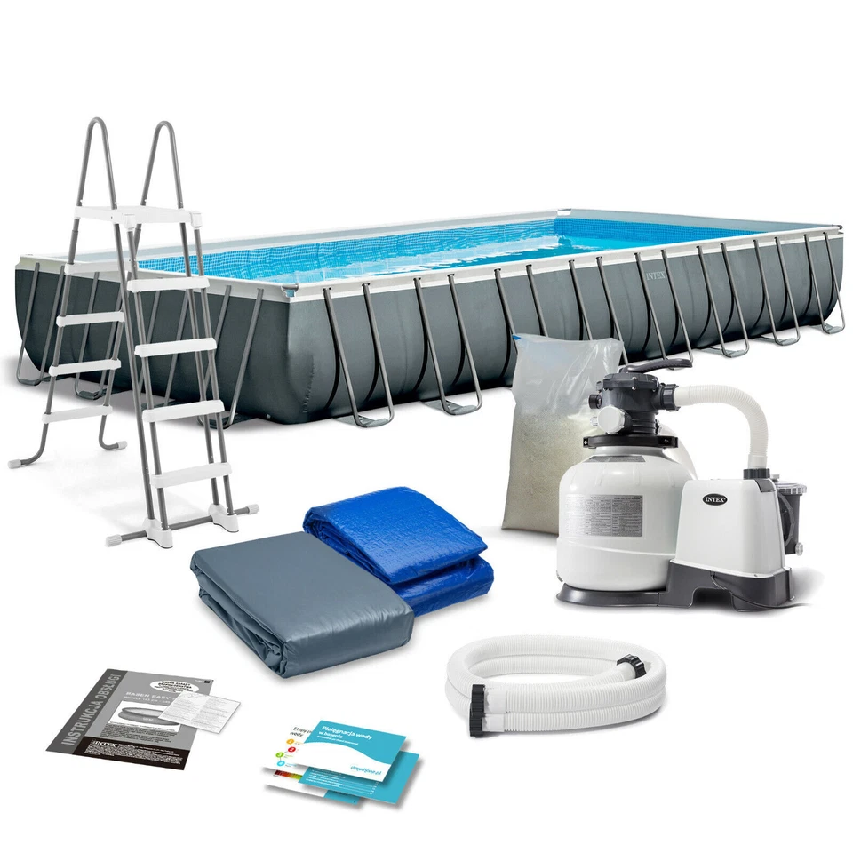 Intex Ultra Quadra XTR 975x488x132cm Frame-Pool mit Sandfilterpumpe (26374GN)
