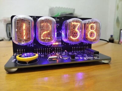 Cyberpunk IN12 Nixie Tube Clock Retro RGB Backlight with BCD seconds display - Image 1 of 4