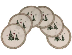 Weihnachten bedruckt gewebte rutschfeste Tischsets 15 Zoll rund 6er Set - Bild 1 von 14