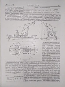 Twin Screw Floating Cranes: 1908 Engineering Magazine Print - Picture 1 of 3