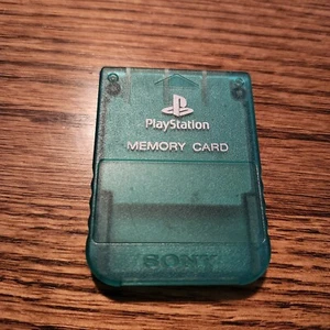 Tarjeta de memoria Playstation 1 marca oficial Sony en color verde esmeralda transparente uno - Imagen 1 de 2