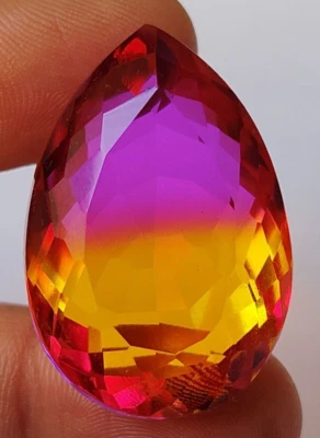 AAA+ 87.30 Ct. Large Bi-Color Pear Cut Tourmaline Loose Gemstone Gift for Women - Image 1 of 4