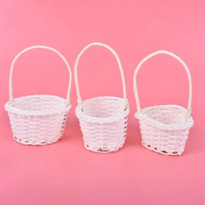 1Pcs Hand-woven Mini Plastic Weaving Storage Fabric Basket Rattan Tea Picnic.sf - Picture 1 of 13