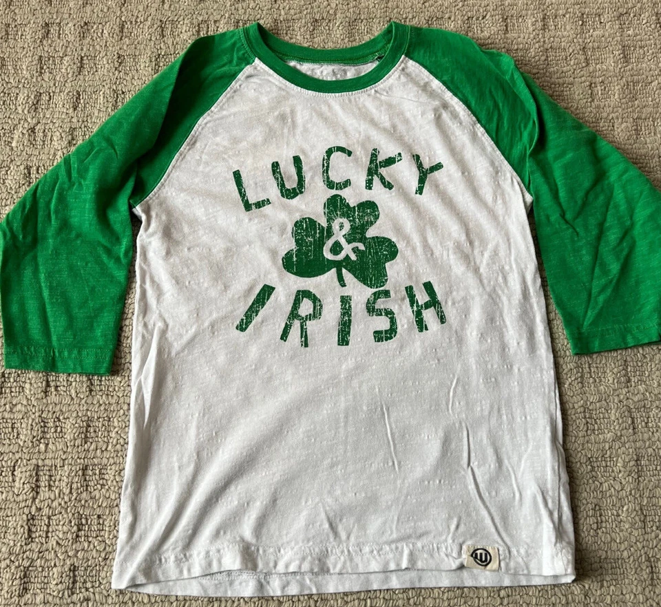Wes & Willy Lucky & Irish 3/4 袖青年衬衫 - 7 码 — 第 1/4 张图片