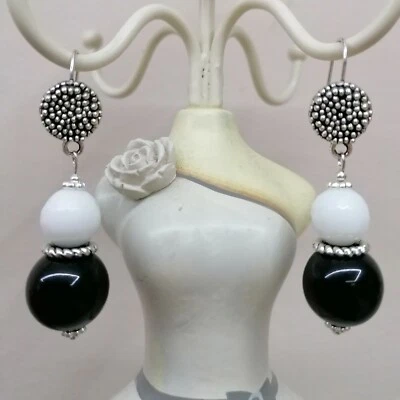 Orecchini Bianco Nero - Immagine 1 di 2