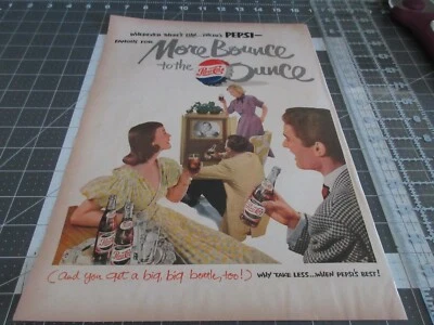 Vintage 1951 Pepsi-Cola - More Bounce to the Ounce, Print Ad (television) - Image 1 of 4