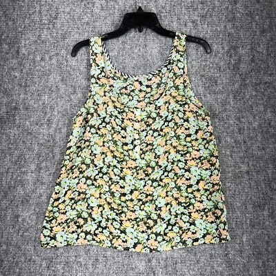 Volcom Shirt Womens M Floral Tank Top Henley Festival Cottage Boho - Image 1 of 4