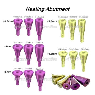 Dental Healing Abutment Caps RC NC ∅4.5/5/6.0 Titanium Fit Straumann ITI
