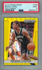 2013-14 Panini Prizm Basketball Brook Lopez Gold #/10 PSA 9 Brooklyn Nets POP 1