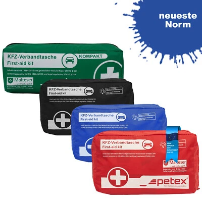 Verbandtasche Inhalt nach DIN 13164:2022 - Erste Hilfe Kasten Auto KFZ | PETEX - Bild 1 von 4