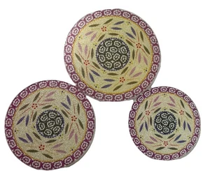 3er Set runde Glasuntersetzer Temptations Tara Old World Cranberry Konfetti - Bild 1 von 6