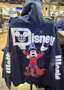 2025 Disney Parks Fantasia Sorcerer Mickey Zip-Up Hoodie Jacket L XL XXL NEW - Picture 1 of 6
