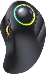 Trackball Mouse Rechargeable Wireless RGB Rollerball 2.4g Mice Computer Laptop - Picture 1 of 12